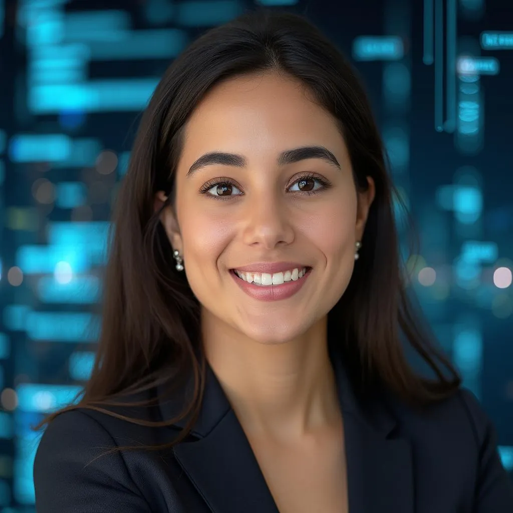 Retrato de Sofía Reyes, Gerente de Innovación y Tecnología Financiera